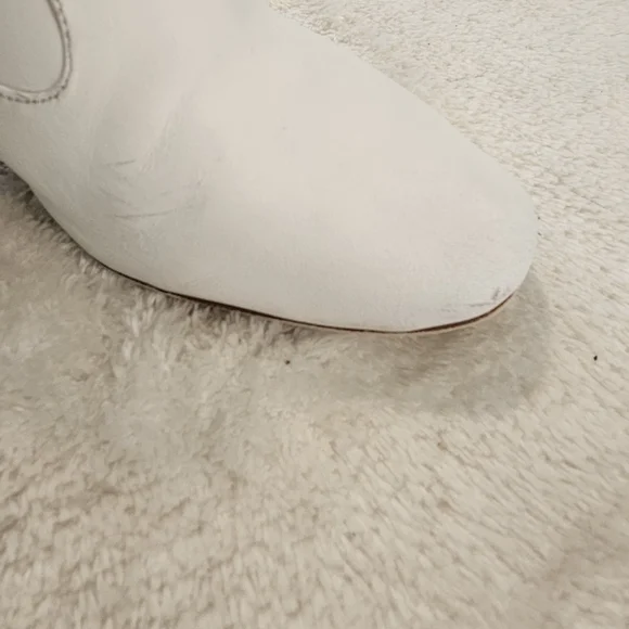 Jeffrey Campbell White Ankle Boots Clear Block Heel Size 9 70s Avant Garde Retro - Picture 8 of 15